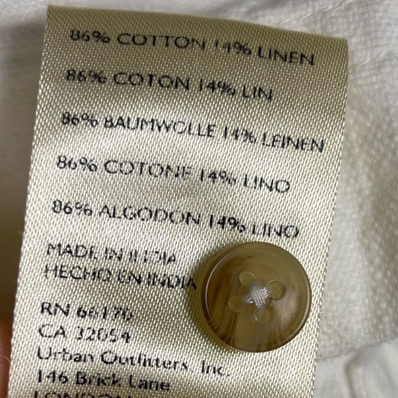 NWOT Anthropologie Pilcro White Linen Oxford Blouse- L - Picture 13 of 14